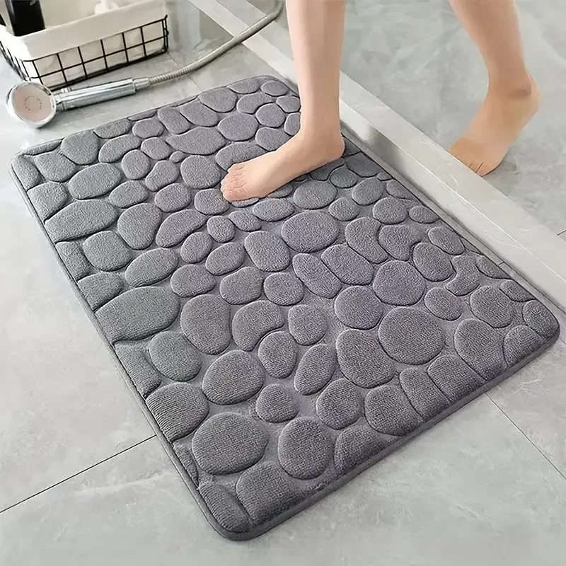 3D Non Slip Bathroom Mat Cobbl - Bamboo Bath Mat 评论和价格