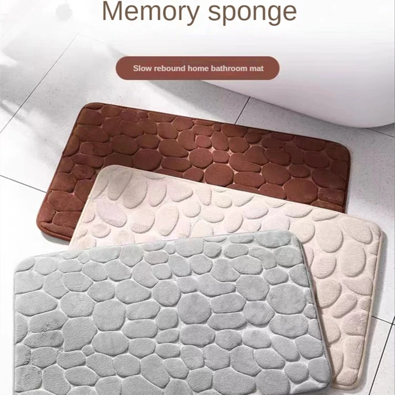 3D Non Slip Bathroom Mat Cobbl - Bamboo Bath Mat 评论和价格
