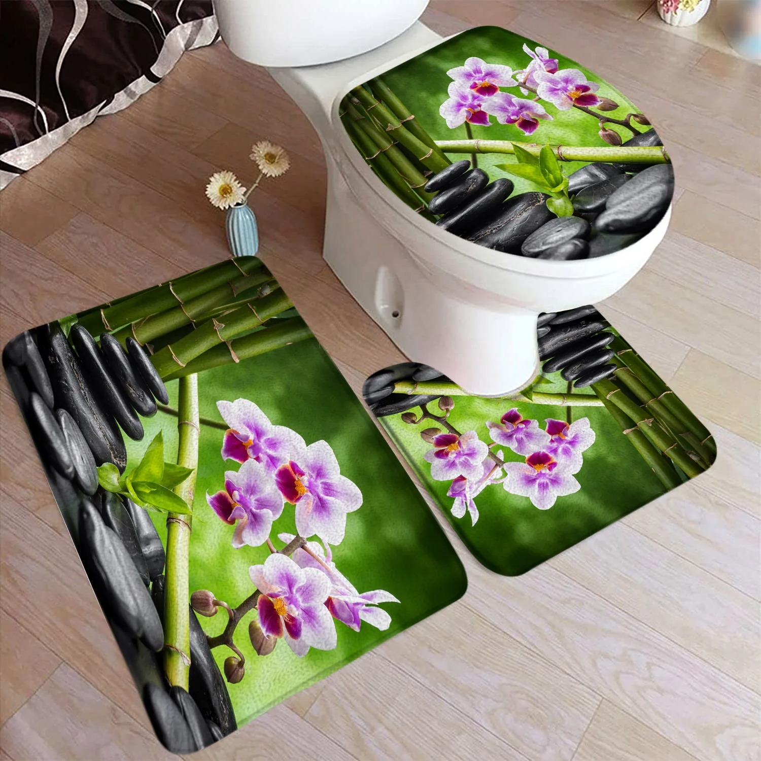 Zen Green Bamboo Bath Mat Set  - Bamboo Bath Mat 评论和价格